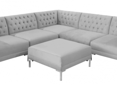 Corner sofa stool gray big textile fabric Chesterfield sofas furniture footstool sofas